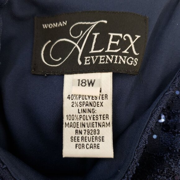 Alex Evenings Lace Overlay Sequin Embellished Midi Dress Size 18W - Picture 3 of 7